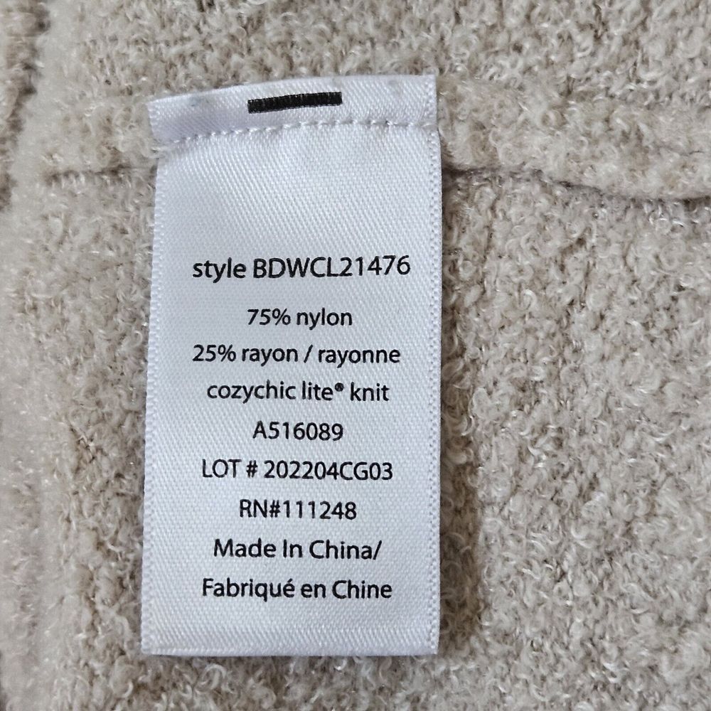 Barefoot Dreams Sweater XS CozyChic Lite High Rib Half Zip Tunic Biscotti‎ Cozy - Picture 8 of 13